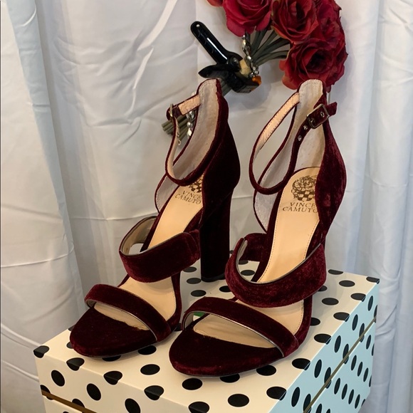 Vince Camuto Shoes - Vince Camuto Burgundy Strappy High Heels for Glamorous Evenings (SZ 9)
